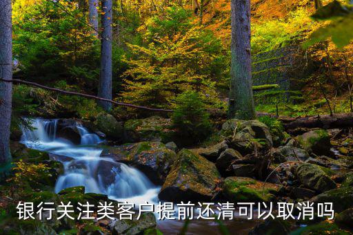 銀行關(guān)注類(lèi)客戶提前還清可以取消嗎