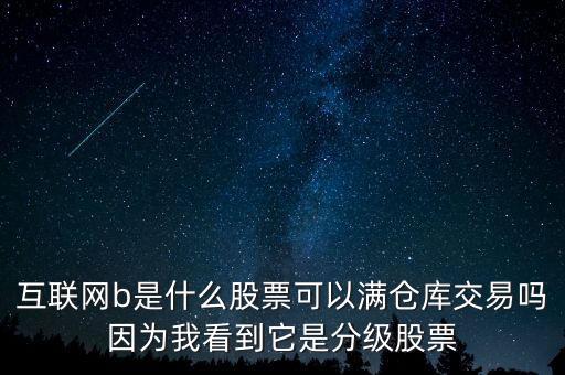 互聯(lián)網(wǎng)b股票是什么，互聯(lián)網(wǎng)b是什么股票可以滿倉(cāng)庫(kù)交易嗎因?yàn)槲铱吹剿欠旨?jí)股票