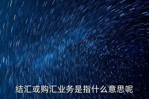 結(jié)匯購匯是什么意思，結(jié)匯或購匯業(yè)務(wù)是指什么意思呢