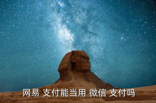  網易 支付能當用 微信 支付嗎