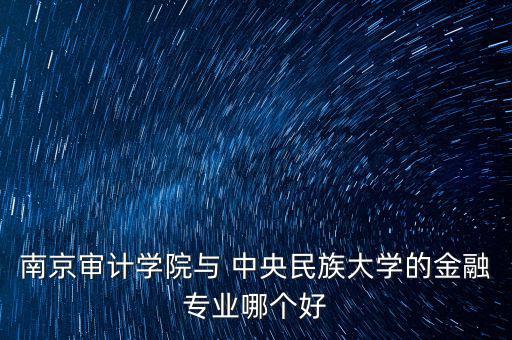 南京審計(jì)學(xué)院與 中央民族大學(xué)的金融專(zhuān)業(yè)哪個(gè)好