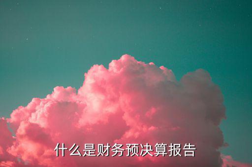 什么是財務(wù)決算報告，什么是財務(wù)預(yù)決算報告