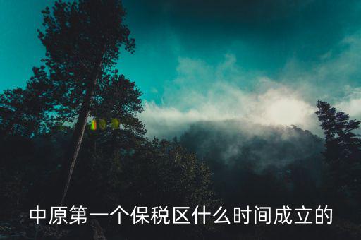 新泰保稅區(qū)什么時(shí)間投建，中原第一個(gè)保稅區(qū)什么時(shí)間成立的