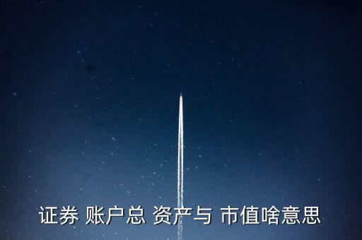 證券 賬戶總 資產與 市值啥意思