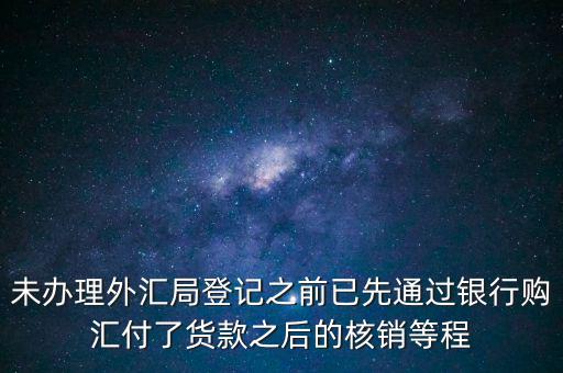 什么是輔導(dǎo)備案，未辦理外匯局登記之前已先通過銀行購匯付了貨款之后的核銷等程