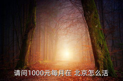請(qǐng)問1000元每月在 北京怎么活