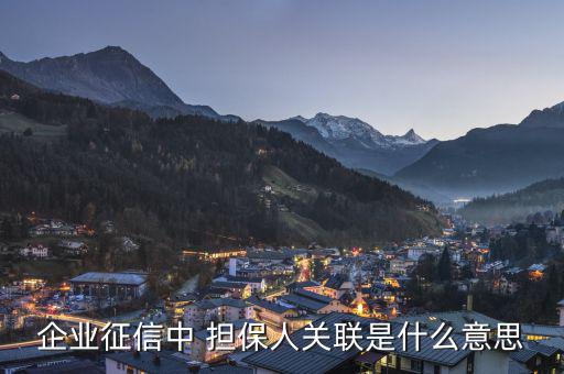 企業(yè)征信中 擔保人關(guān)聯(lián)是什么意思