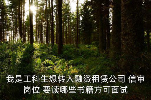 中興融資崗需要看什么書，我是工科生想轉(zhuǎn)入融資租賃公司 信審崗位 要讀哪些書籍方可面試