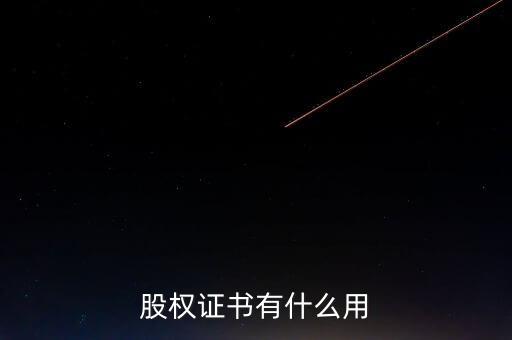 股權(quán)證書(shū)有什么用