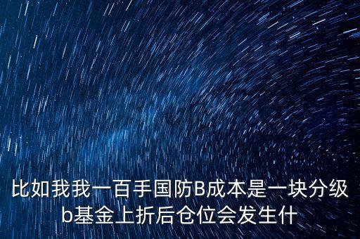 國防b上折有什么好處，軍工B級什么時候能上折上折好還是不好