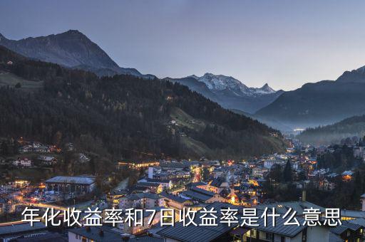 年收益率7是什么意思，年化收益率和7日收益率是什么意思