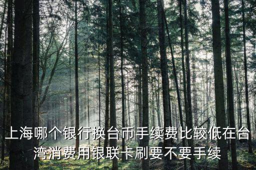 上海什么銀行可以換臺幣，上?？梢匀嗣駧艃稉Q新臺幣嗎分別是什么銀行