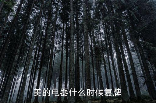 美的什么時候復(fù)牌，美的電器何時復(fù)牌