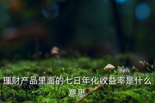 7日年化收益率是什么意思，7日年收化益率是啥意思