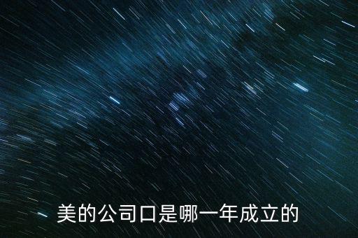 美的集團什么時候上市的，美的公司口是哪一年成立的