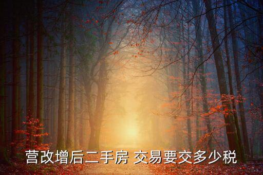 二手房營改增后買賣要上什么稅，營改增后二手房 交易要交多少稅