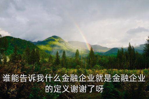 什么是金融企業(yè)，請問什么是金融企業(yè)呢或金融企業(yè)具體做什么負(fù)責(zé)什么啊