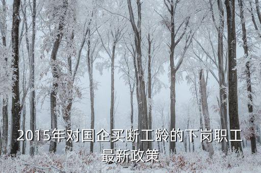 中鋁公司買(mǎi)斷有什么政策，2015年對(duì)國(guó)企買(mǎi)斷工齡的下崗職工最新政策