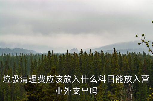 垃圾清理費入什么科目，垃圾處理費財務(wù)記哪個科目