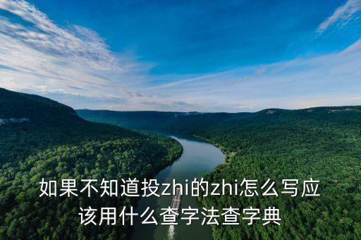 投先查是什么，如果不知道投zhi的zhi怎么寫應(yīng)該用什么查字法查字典