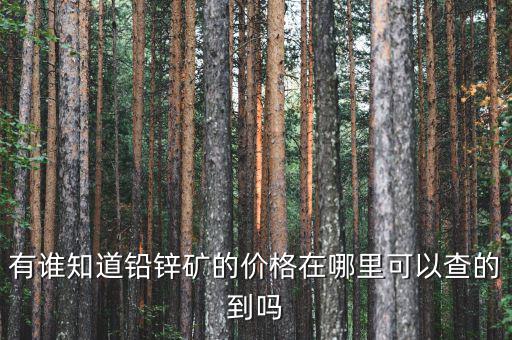 smm鋅價是什么，有誰知道鉛鋅礦的價格在哪里可以查的到嗎