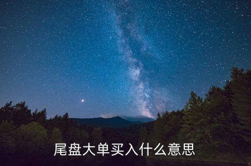 尾盤(pán)大買單什么意思，近尾盤(pán)掛大買單是啥意思