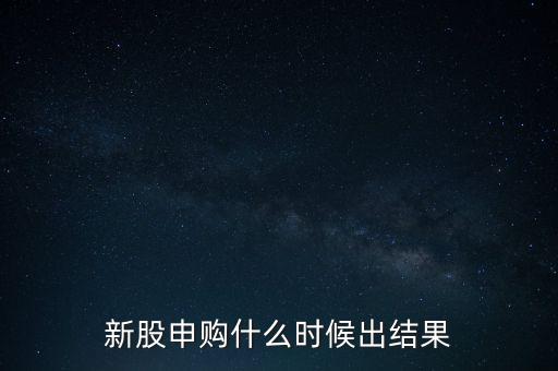 新股申購什么時候出結果