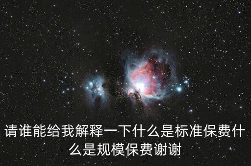 請誰能給我解釋一下什么是標(biāo)準(zhǔn)保費(fèi)什么是規(guī)模保費(fèi)謝謝
