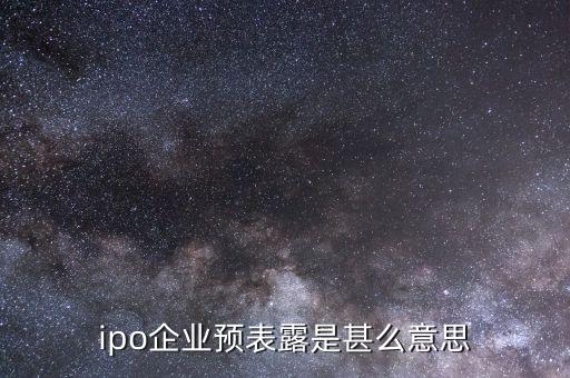 什么叫ipo預(yù)披露，ipo已預(yù)表露是甚么意思
