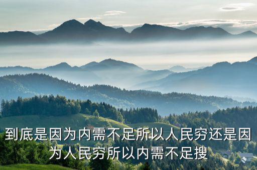 到底是因為內需不足所以人民窮還是因為人民窮所以內需不足搜