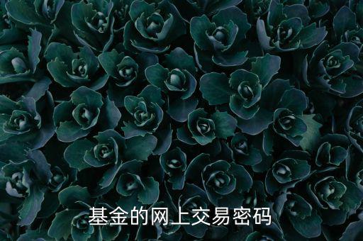 基金交易密碼是什么，基金的網(wǎng)上交易密碼