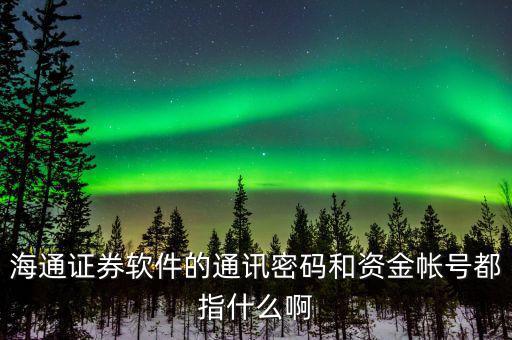 海通通訊密碼是什么，海通證券里的通訊密碼是什么