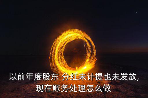 以前年度股東 分紅未計提也未發(fā)放,現在賬務處理怎么做