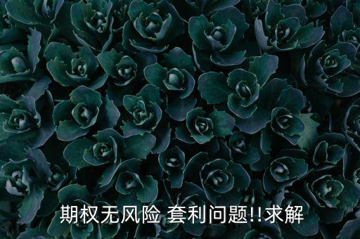  期權(quán)無風險 套利問題!!求解