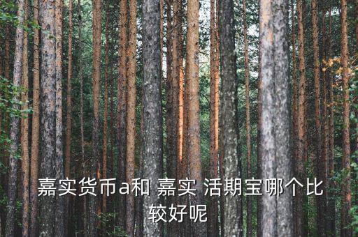  嘉實(shí)貨幣a和 嘉實(shí) 活期寶哪個比較好呢