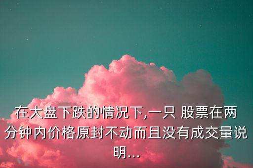 在大盤下跌的情況下,一只 股票在兩分鐘內(nèi)價(jià)格原封不動(dòng)而且沒(méi)有成交量說(shuō)明...