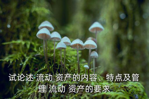 流動資產(chǎn)過多怎么辦,三、流動資產(chǎn)1的特點及管理要求