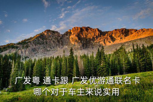  廣發(fā)粵 通卡跟 廣發(fā)優(yōu)游通聯(lián)名卡哪個(gè)對(duì)于車(chē)主來(lái)說(shuō)實(shí)用