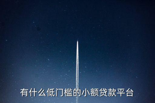 有什么低門(mén)檻的小額貸款平臺(tái)
