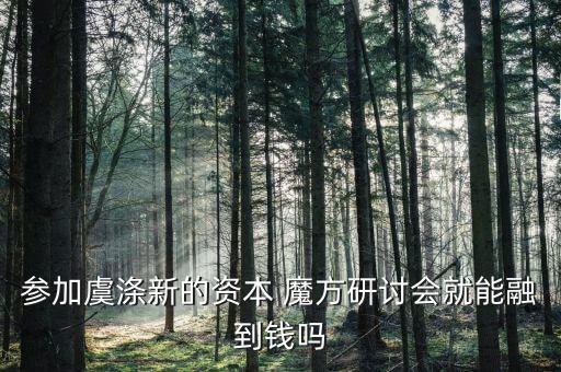 參加虞滌新的資本 魔方研討會就能融到錢嗎