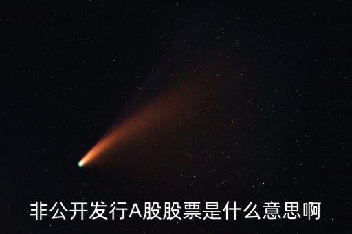 公司非公開發(fā)行股票是什么意思，非公開發(fā)行A股股票是什么意思啊