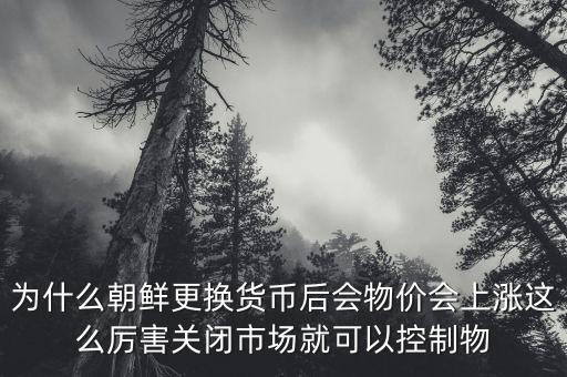 為什么朝鮮更換貨幣后會物價(jià)會上漲這么厲害關(guān)閉市場就可以控制物