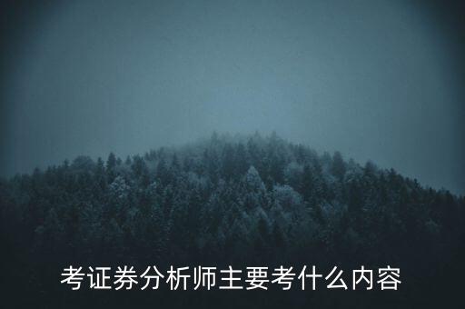 證券分析師考什么，證券分析師考試內(nèi)容是什么