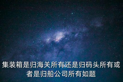 重慶長江輪船公司集裝箱分公司屬于什么性質(zhì)，集裝箱是船公司的么
