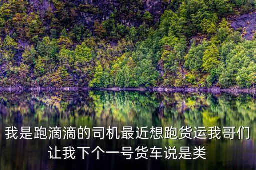 滴滴貨運是什么，我是跑滴滴的司機(jī)最近想跑貨運我哥們讓我下個一號貨車說是類