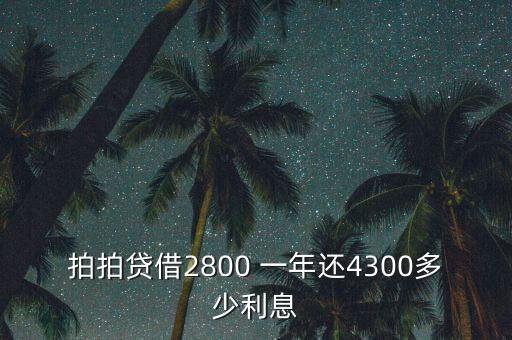 什么是拍拍貸，拍拍貸借2800 一年還4300多少利息