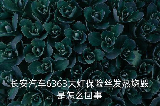 車的大燈保險(xiǎn)絲為什么過熱，長安汽車6363大燈保險(xiǎn)絲發(fā)熱燒毀是怎么回事
