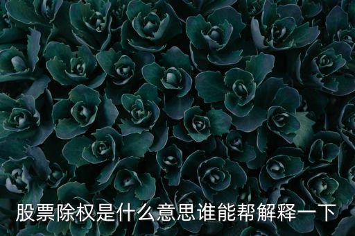 股票走勢圖除權(quán)是什么意思，股票除權(quán)是什么意思