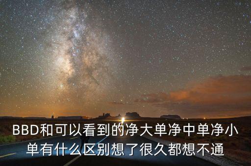 凈大單凈中單是什么，BBD和可以看到的凈大單凈中單凈小單有什么區(qū)別想了很久都想不通