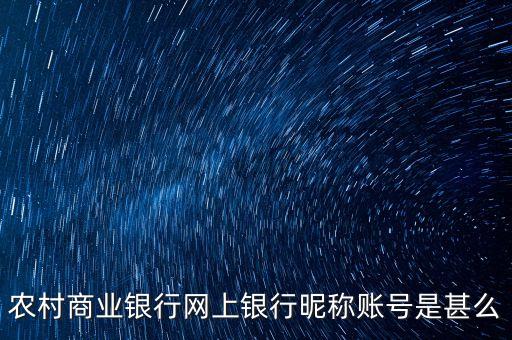 農(nóng)村商業(yè)銀行網(wǎng)上銀行昵稱(chēng)賬號(hào)是甚么